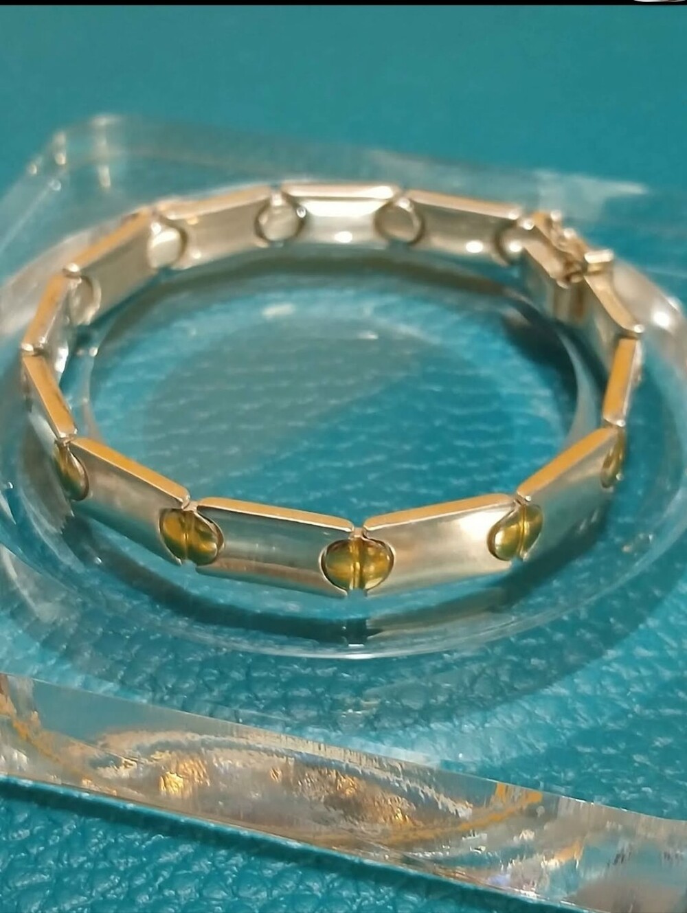 Vintage MILOR Two-Tone Sterling Silver and Gold Bar Link Bracelet